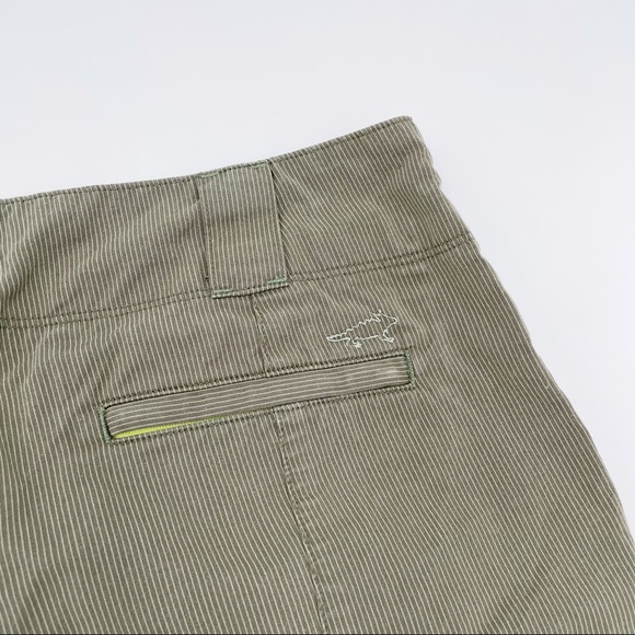 Horny Toad Women's Green Khaki Pinstripe Outdoor Casual Hiking Shorts Size 8 - Picture 6 of 9